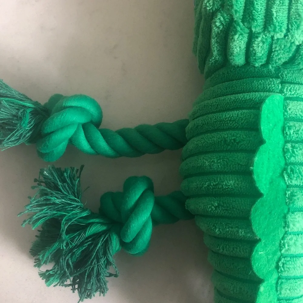 Green Plush Alligator Dog Toy
